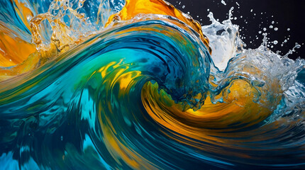 Obraz premium Dynamic Liquid Wave Backgrounds with Vivid Color Splashes