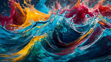 Obraz premium Dynamic Liquid Wave Backgrounds with Vivid Color Splashes