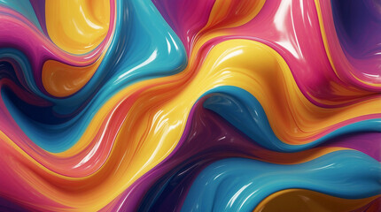 Dynamic Liquid Wave Backgrounds with Vivid Color Splashes