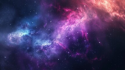 Naklejka premium Abstract Cosmos: Nebulae and Galaxies Creating an Otherworldly Scene