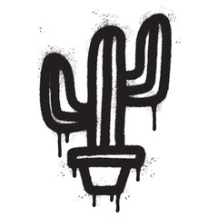 Spray Painted Graffiti cactus icon Sprayed isolated with a white background. © Doa Bunda