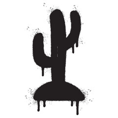 Spray Painted Graffiti cactus icon Sprayed isolated with a white background. © Doa Bunda