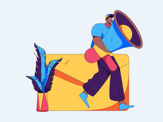 Notification announcement vector creative flat hand drawn illustration
