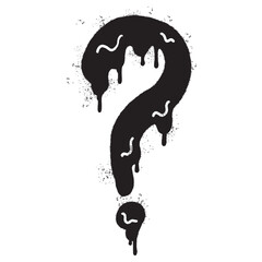 Spray Painted Graffiti Question Icon Sprayed isolated with a white background.