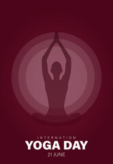 International yoga day vertical poster vector design.