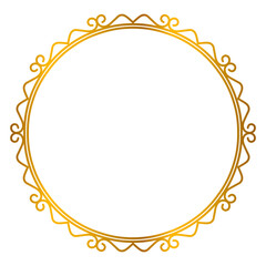 Aesthetic gold ornamental round border