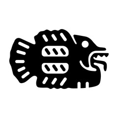 Ready to use solid icon of aztec fish 
