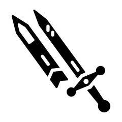 Easy to edit solid icon of ancient dagger 