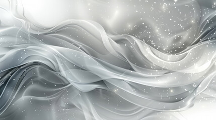 Abstract grey and white wavy patterns with a sparkling, snow-like effect