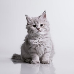 kitten on white background