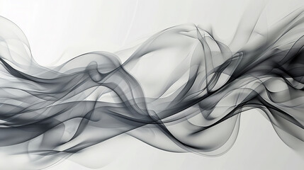 Abstract black and white wavy smoke patterns with a minimalist and ethereal feel