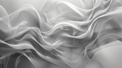 Obraz premium Abstract grey wavy patterns creating a smooth and ethereal appearance