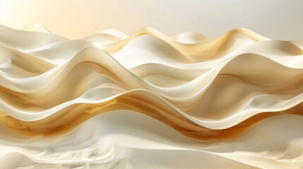 Abstract beige and cream wavy patterns with a smooth, serene atmosphere