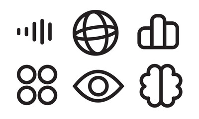 Artificial Intelligence Line Editable Icons set.