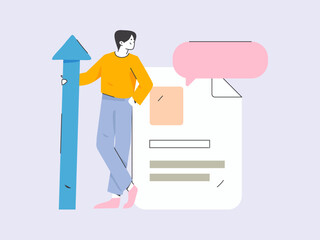 Notification announcement vector creative flat hand drawn illustration
