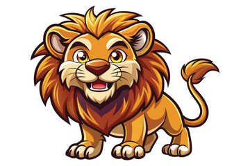 Cartoon lion isolated on white background