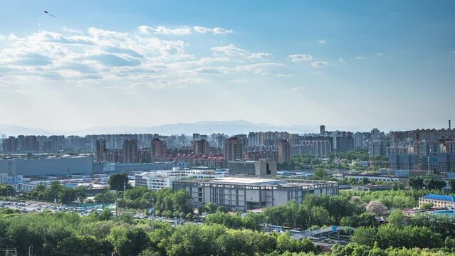 China Beijing community city scenery living area time lapse