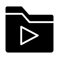 movie collection folder solid icon style