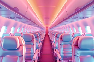 Fototapeta premium 3d illustration of passenger seats on the airplane