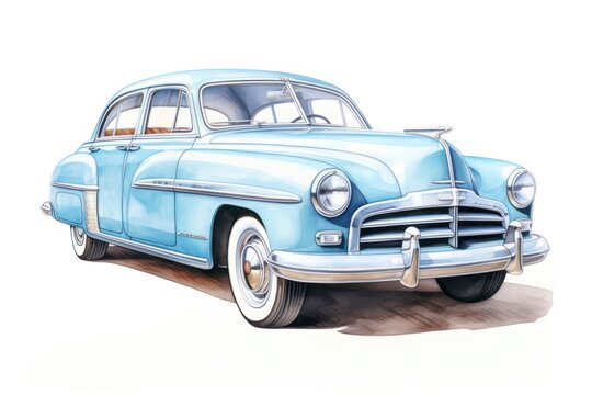 Painting of car vehicle drawing transportation.