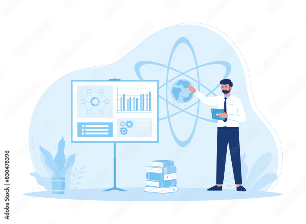 Canvas Prints Analyze business financial charts concept flat illustration