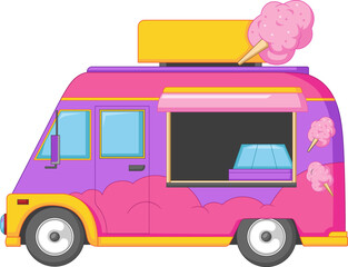 cotton candy food truck vehicle - cotton candy Stall