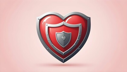 A heart with a shield icon for protected love upscaled 3 1