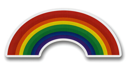 Pop of Color: A Rainbow Sticker in Flat Vector Style