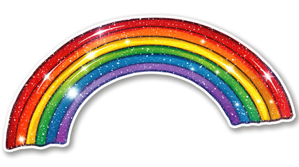 Rainbow Fun: A Flat Vector Sticker with a Clear Outline