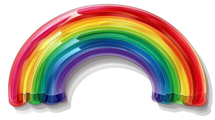 Playful Pride: A Rainbow Flat Vector Sticker on White