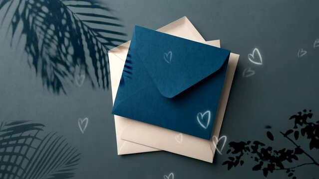 blue envelope with a love message