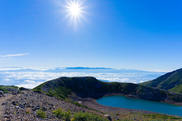 御嶽山　コバルトブルーの三の池