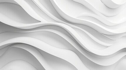 Obraz premium White wave-like forms create a seamless transition into a clean, minimalist background.