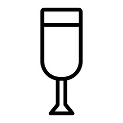 a glass of drink on Christmas Day line style icon