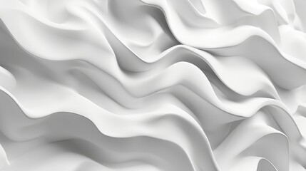Obraz premium White wave-like forms create a seamless transition into a clean, minimalist background.