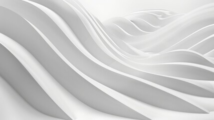 Obraz premium White wave-like forms create a seamless transition into a clean, minimalist background.