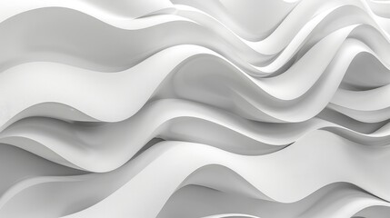 Fototapeta premium White wave-like forms create a seamless transition into a clean, minimalist background.