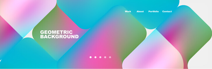 Arrows and squares with bright colors and round angles. Vector Illustration For Wallpaper, Banner, Background, Card, Book Illustration, landing page