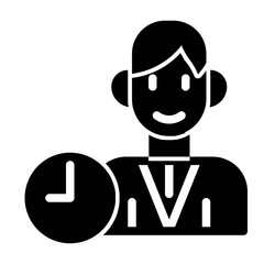 time manager glyph style icon