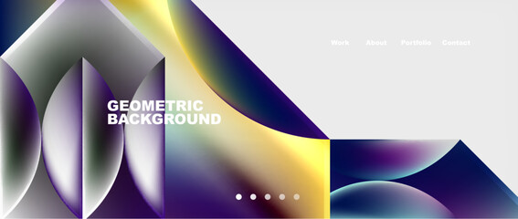 Abstract geometric shapes web design page. Vector Illustration For Wallpaper, Banner, Background, Card, Book Illustration, landing page