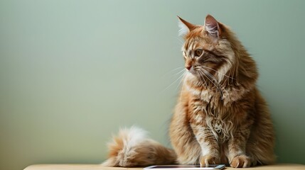 Maine Cat Embraces Technology in Serene Solitude
