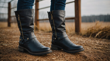 calf boots with new design 