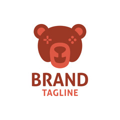 Bear joystick logo.  Unique, simple, character.