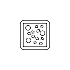 Square Pizza icon design with white background stock illustration
