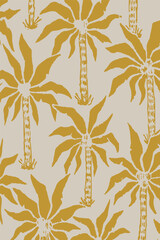Fototapeta premium Abstract tropics seamless pattern. Grunge palm trees silhouettes transparent texture background