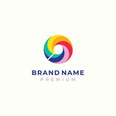 Obraz premium colorful playful lollipop candy logo vector for education candy shop kid business brand
