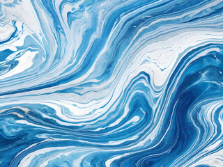 Abstract blue paint marble background