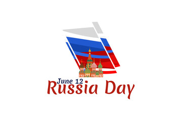 June 12, Russian Day. Happy Russian Day vector illustration. Suitable for greeting card, poster and banner