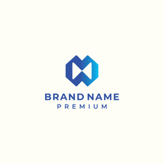 modern letter m logo vector for technology development construction business brand