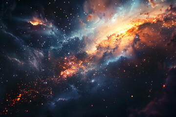 Fototapeta premium Abstract nebula illustration with a dreamy and ethereal feel